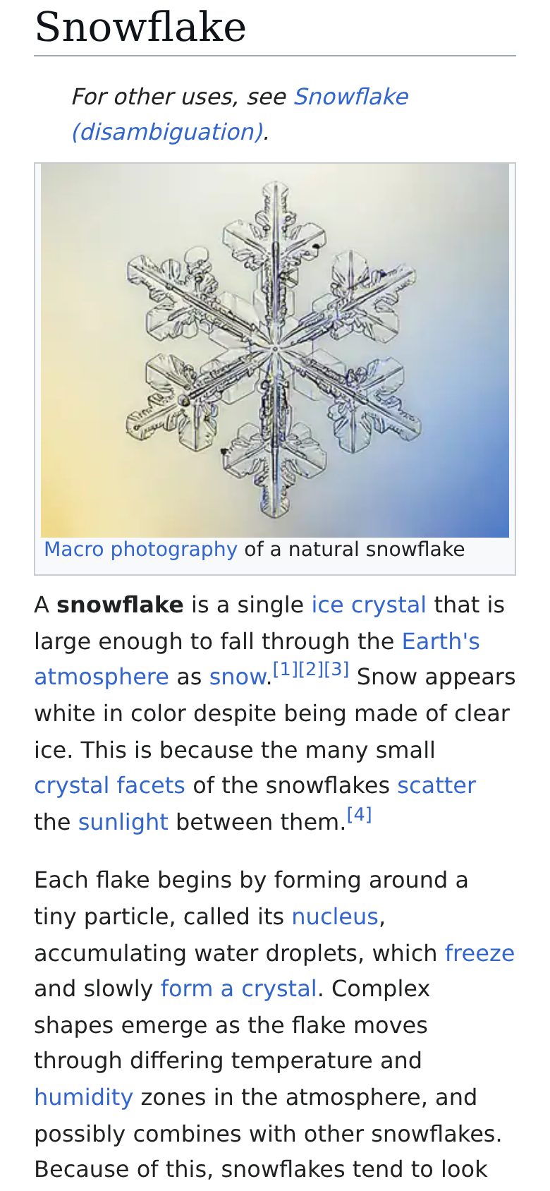 A Wikipedia article served offline