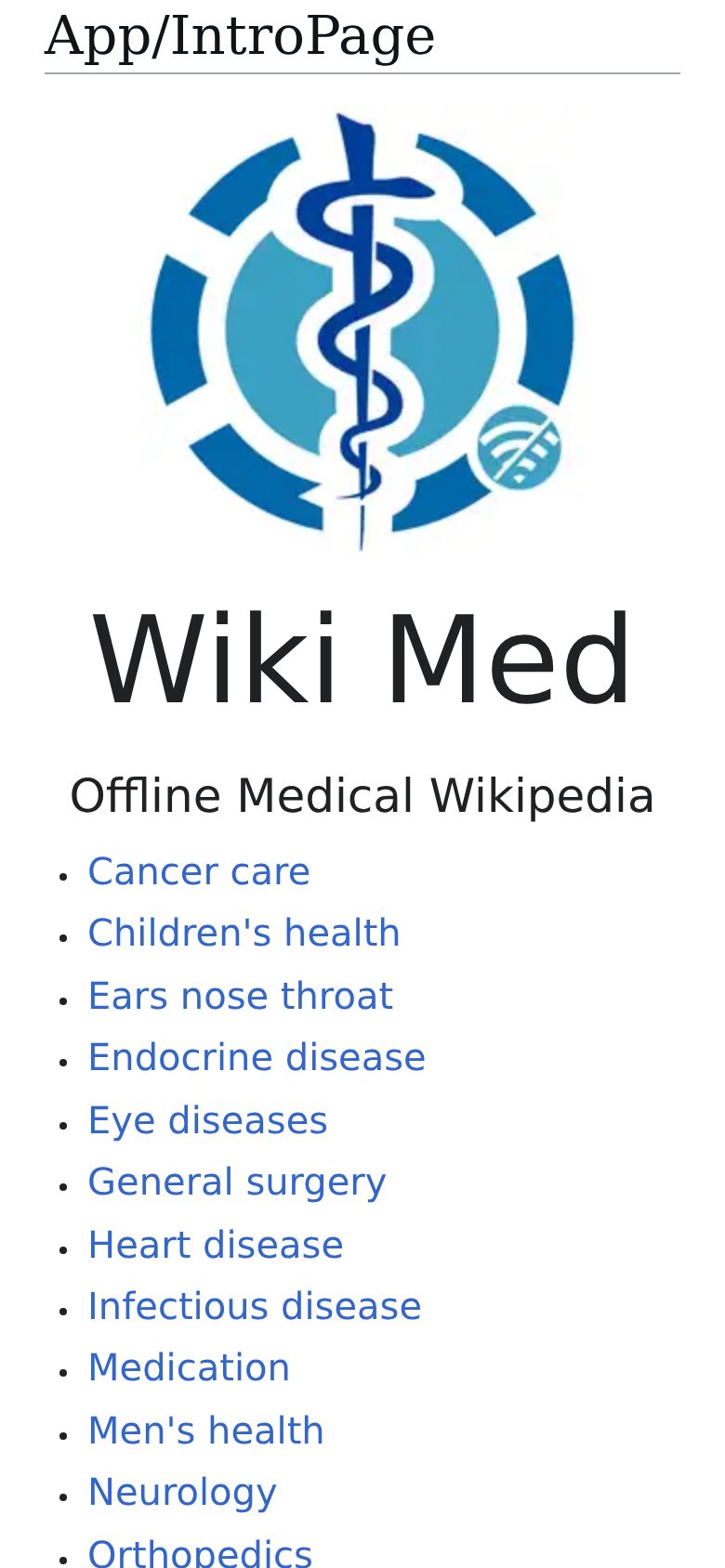The offline medical encyclopedia